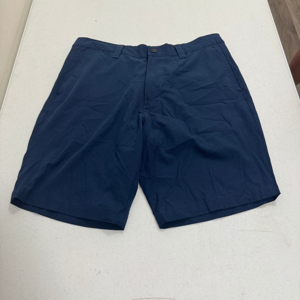 Banana Republic Core Temp Navy Blue Performance Chino Shorts Mens 34 Elastic